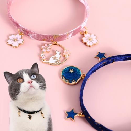 Tibetan Style Pet Necklace, with Velour, plated, different size for choice & different styles for choice & enamel, Sold By PC