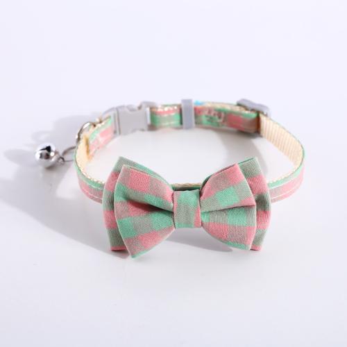 Polyester and Cotton Pet Necklace, with Brass, Bowknot, printing, adjustable, more colors for choice, Length:Approx 15-30 cm, Sold By PC