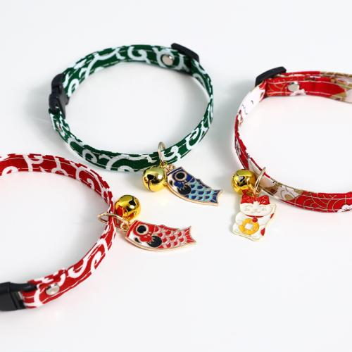 Cotton Pet Necklace, with Tibetan Style, adjustable, more colors for choice, Length:Approx 17-33 cm, Sold By PC