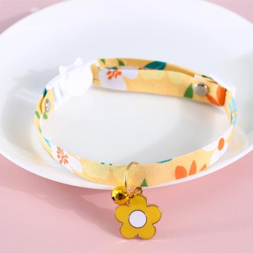 Polyamide Pet Necklace, with Tibetan Style, Flower, printing, adjustable, more colors for choice, Length:Approx 17-33 cm, Sold By PC