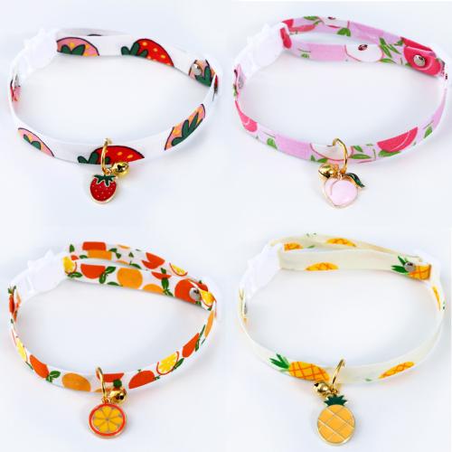 Polyester and Cotton Pet Necklace, with Tibetan Style, printing, adjustable, more colors for choice, Length:Approx 17-32 cm, Sold By PC