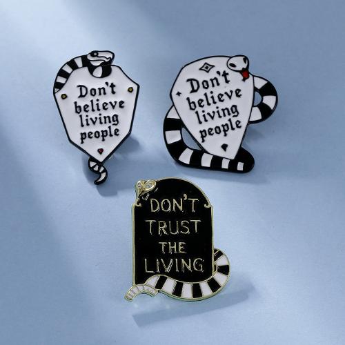 aleación de zinc broche, unisexo & diferentes estilos para la opción & esmalte, Negro, Vendido por UD