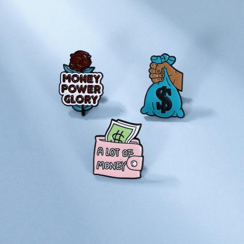 Broche émail, alliage de zinc, unisexe & styles différents pour le choix, noire, Vendu par PC