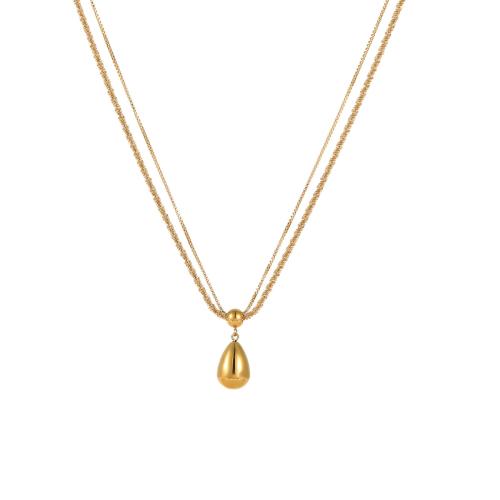 Edelstahl Schmuck Halskette, 304 Edelstahl, plattiert, Doppelschicht & Modeschmuck & für Frau, keine, verkauft von PC
