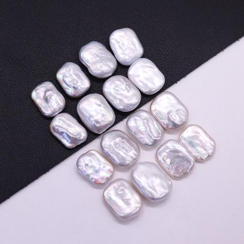 Perles nacres sans trou de culture d'eau douce, perle d'eau douce cultivée, Irrégulière, DIY & aucun trou, blanc, 13x15mm-18x20mm, Vendu par PC