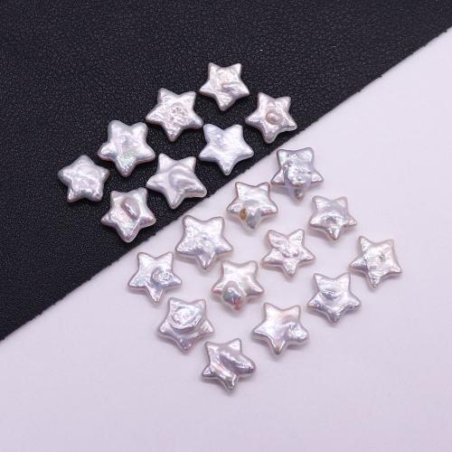 Perlas Freshwater sin Agujero, Perlas cultivadas de agua dulce, Estrella, Bricolaje, Blanco, 11x12mm, Vendido por UD