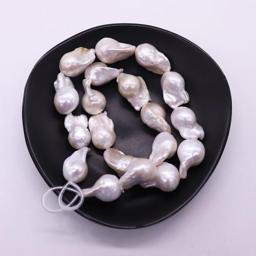 Cultured Baroque Freshwater Pearl Beads, DIY, white, 13x15mm-18mmx28mm, Sold Per 38 cm Strand