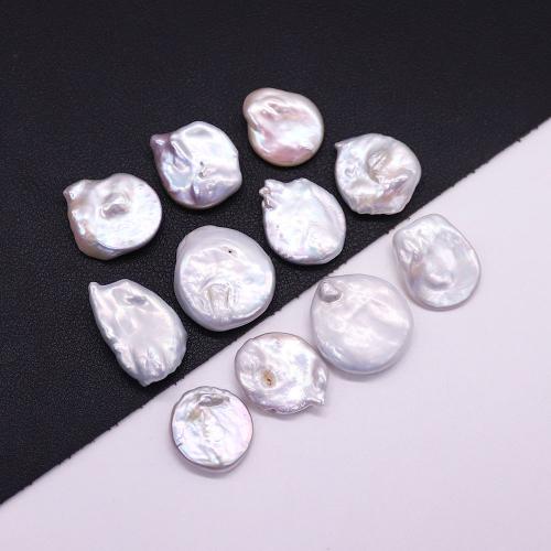 Cultured Button Freshwater Pearl Beads, Baroque, DIY & no hole, white, 20mm, Length:38 cm, Sold By PC