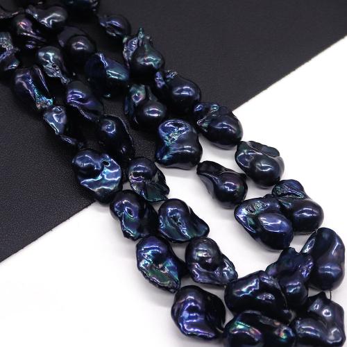 Cultured Baroque Freshwater Pearl Beads, DIY, black, 17x22mm-21x24mm, Sold Per 38 cm Strand