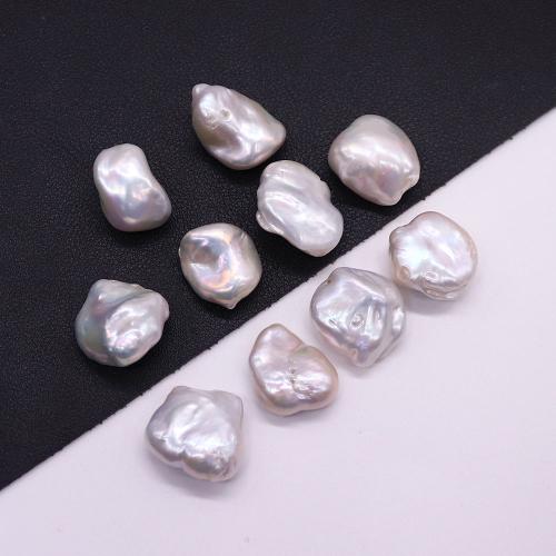 Cultured Baroque Freshwater Pearl Beads, DIY & no hole, white, 16x20mm, Sold By PC