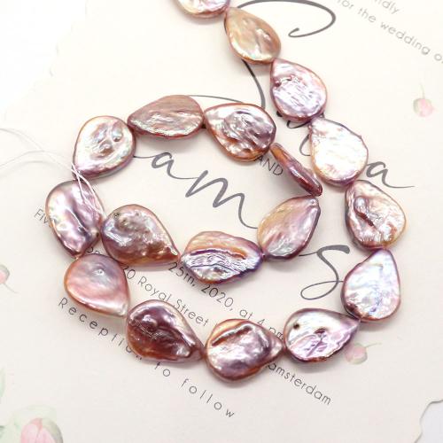 Cultured Baroque Freshwater Pearl Beads, Teardrop, DIY, purple, 14x19mm, Sold Per 38 cm Strand