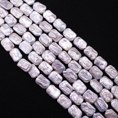 Cultured Baroque Freshwater Pearl Beads, Rectangle, DIY, white, 12x13mm-17x18mm, Sold Per 38 cm Strand