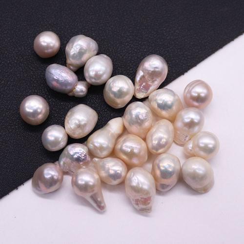 Cultured Baroque Freshwater Pearl Beads, irregular, DIY & no hole, white, 10x10mm-10x19mm, Sold By PC