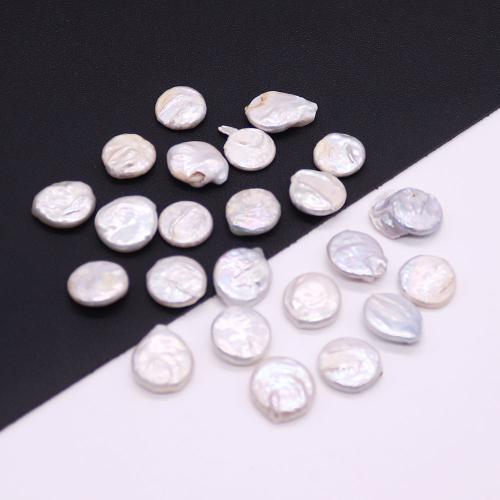Cultured Button Freshwater Pearl Beads, DIY & no hole, white, 16x16mm, Sold By PC