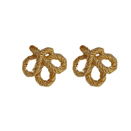 Brass Stud Earring, plated, fashion jewelry, golden, nickel, lead & cadmium free, 20.30x21.80mm, Sold By Pair