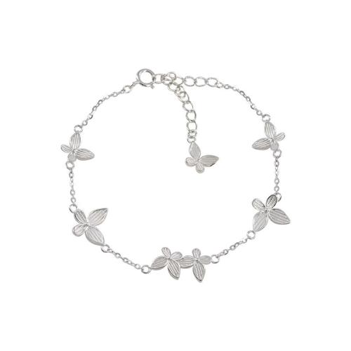 Brass Bracelet & Bangle, Butterfly, plated, fashion jewelry, silver color, nickel, lead & cadmium free, 16mm, Sold By PC