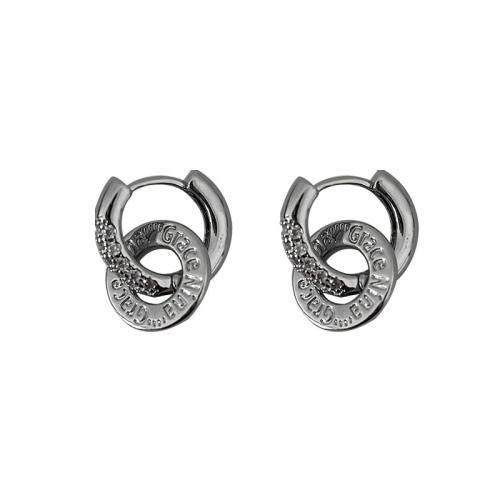 Messing Tropfen Ohrringe, plattiert, Modeschmuck, Silberfarbe, frei von Nickel, Blei & Kadmium, 14.10x12.70mm, verkauft von Paar