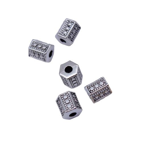 Perles intercalaires en alliage de zinc, hexagone, Placage, DIY, 20PC/sac, Vendu par sac