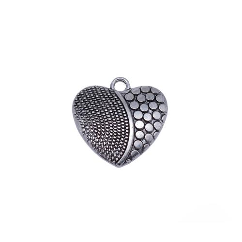 Tibetan Style Heart Pendants, plated, DIY, 10PCs/Bag, Sold By Bag