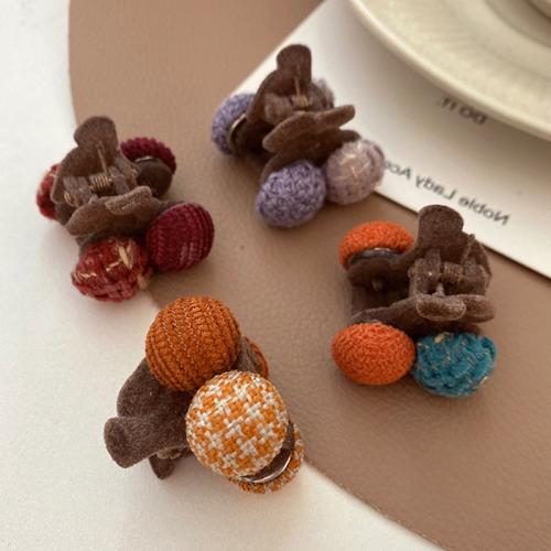 Plush Hair Claw Clip, Cherry, cute & for woman, more colors for choice, 30x20mm, Sold By PC