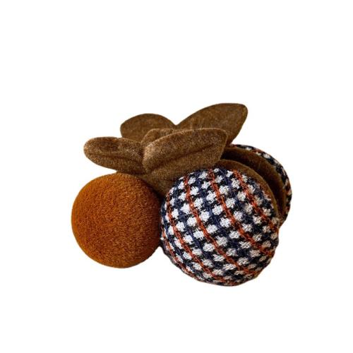 Plush Hair Claw Clip, with Velour, Cherry, handmade, Korean style & for woman, more colors for choice, 45mm, Sold By PC