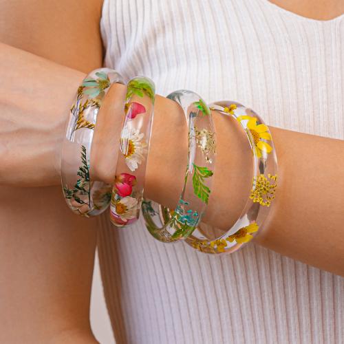 Resin Bangle, gold color plated, fashion jewelry, more colors for choice, Sold By PC
