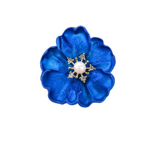 Broche perle d'eau douce, alliage de zinc, avec perle d'eau douce cultivée & résine, Placage de couleur d'or, bijoux de mode & avec strass, plus de couleurs à choisir, 42.69x12.53x42.05mm, Vendu par PC