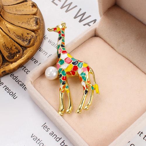 Freshwater Pearl Brooch, Tibetan Style, with Freshwater Pearl, gold color plated, fashion jewelry & enamel, more colors for choice, 33.89x9.95x63.38mm, Sold By PC