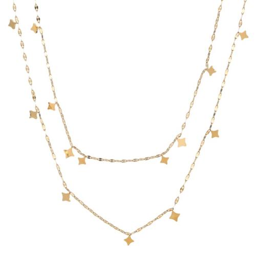 Stainless Steel Jewelry Necklace, 304 Stainless Steel, plated, Double Layer & fashion jewelry & for woman, more colors for choice, Sold By PC