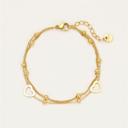 Stainless Steel Jewelry Bracelet, 304 Stainless Steel, plated, Double Layer & fashion jewelry & for woman, more colors for choice, Sold By PC