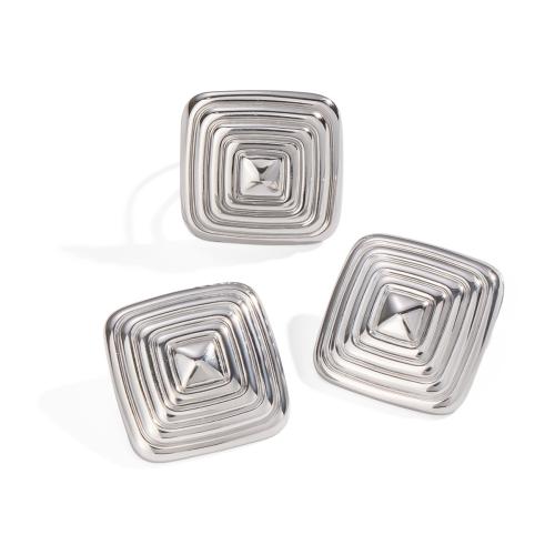 Fashion Stainless Steel Jewelry Sets, 304 Stainless Steel, Square, plated, fashion jewelry & different styles for choice & for woman, silver color, Sold By PC