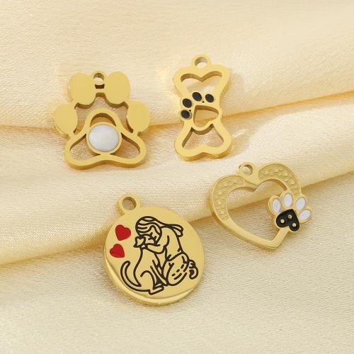 Edelstahl Schmuck Anhänger, 304 Edelstahl, mit Harz, goldfarben plattiert, DIY & Emaille, goldfarben, 10PCs/Tasche, verkauft von Tasche