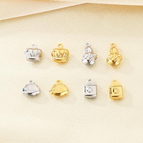 Bijoux pendentifs en acier inoxydable , Acier inoxydable 304, Placage, DIY, plus de couleurs à choisir, 10PC/sac, Vendu par sac