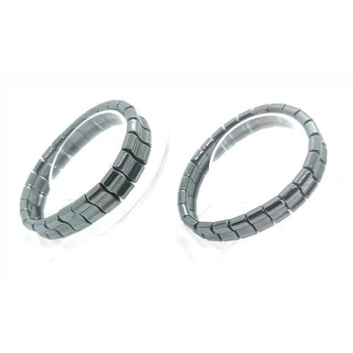 Non Magnetic Hematite Bracelet, fashion jewelry & double-hole, black, 10x10mm, Length:Approx 20 cm, Sold By PC