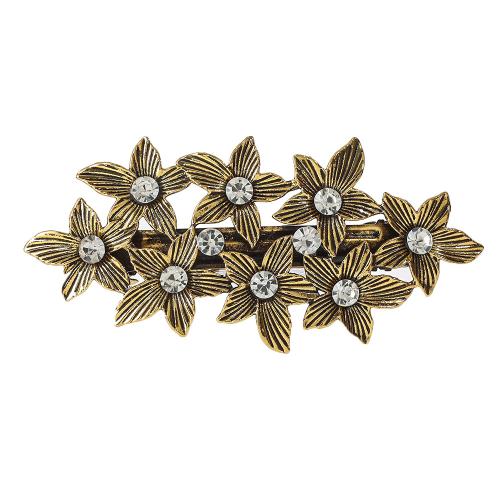 Hair Snap Clips, Tibetan Style, with Rhinestone, plated, different styles for choice & with rhinestone, more colors for choice, Sold By PC