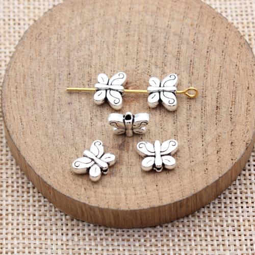 Tibetan Style Animal Beads, Butterfly, plated, DIY, more colors for choice, 20PCs/Bag, Sold By Bag