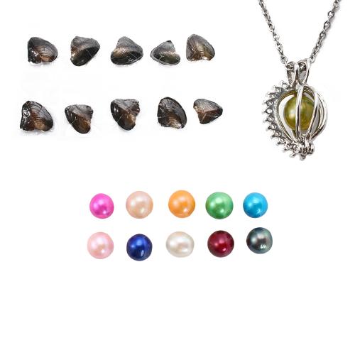 Freshwater Pearl Pregnant Ball Locket Necklace, with Tibetan Style, fashion jewelry, more colors for choice, 170x130x30mm, Length:45 cm, 10PCs/Lot, Sold By Lot