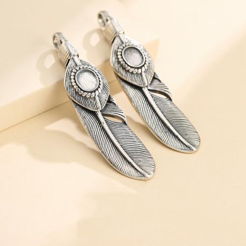 925 Sterling Silver Pendant Setting, Feather, vintage & DIY & different styles for choice, Sold By PC
