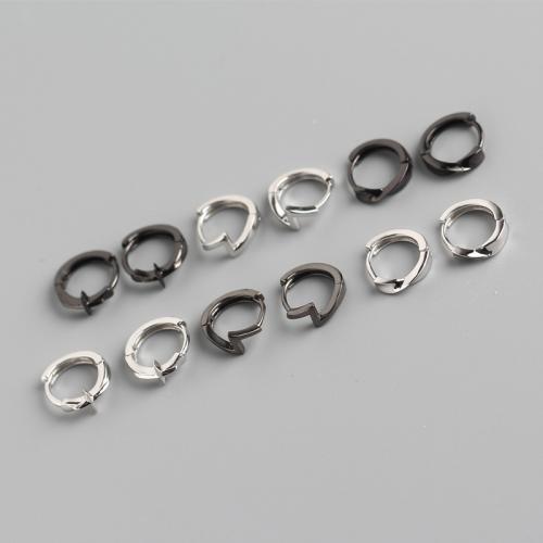 925 Sterling Silver Huggie Hoop Earring, Unisex & different styles for choice, Inner Diameter:Approx 9mm, Sold By Pair
