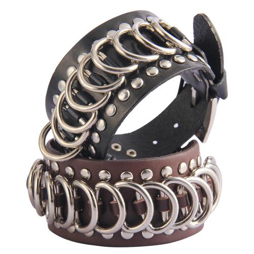 Cowhide Bracelet, Tibetan Style, with Cowhide, plated, fashion jewelry & for man, more colors for choice, Sold By PC