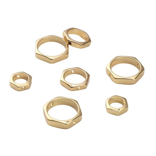 Brass Frame Bead, Hexagon, 14K gold-filled, DIY & different size for choice, Sold By PC