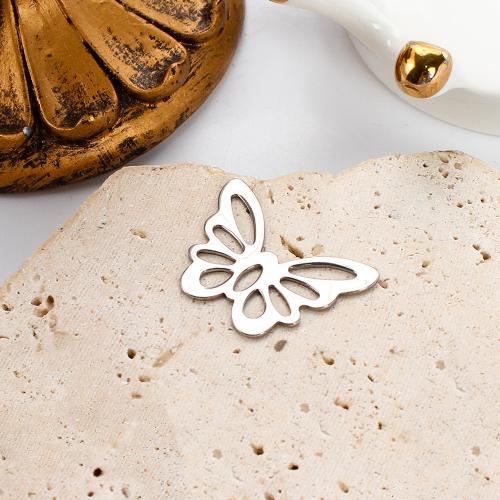 Acier inoxydable animaux Pendentifs, Acier inoxydable 304, papillon, Placage de couleur argentée, DIY, argent, 30.47x1.03x21.35mm, Vendu par PC