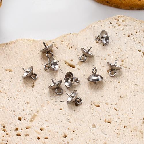 Stainless Steel Peg Bail, 304 Stainless Steel, silver color plated, DIY, silver color, 5.95x5.95x6.89mm, Sold By PC