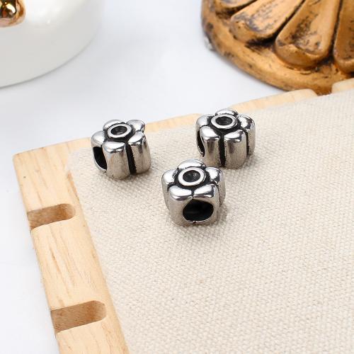 Edelstahl-Beads, 304 Edelstahl, silberfarben plattiert, DIY, Silberfarbe, 10.99x8.43x11.44mm, Innendurchmesser:ca. 5.09mm, verkauft von PC