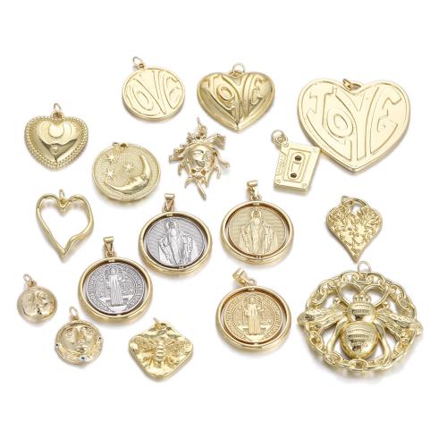 Brass Jewelry Pendants, plated, DIY, golden, nickel, lead & cadmium free, Sold By PC