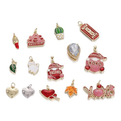 Bijoux pendentifs en laiton, avec résine, Placage, DIY & pavé de micro zircon & émail, plus de couleurs à choisir, protéger l'environnement, sans nickel, plomb et cadmium, Vendu par PC