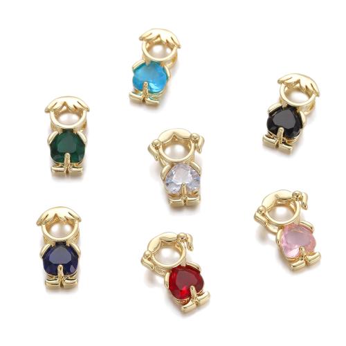 Cubic Zirconia Brass Pendants, Cross, plated, DIY & micro pave cubic zirconia, golden, nickel, lead & cadmium free, Sold By PC