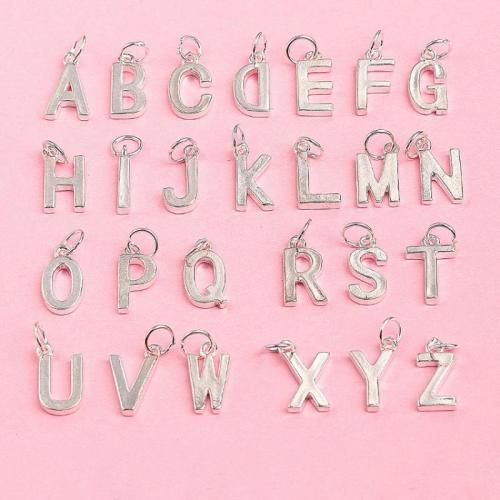 925 Sterling Silver Pendant, Alphabet Letter, DIY & different styles for choice, Sold By PC