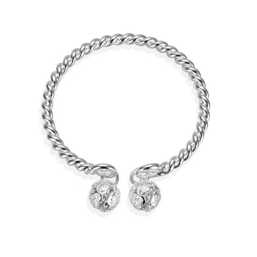 Cupronickel Cuff Bangle, Bell, silver color plated, fashion jewelry & for woman, Inner Diameter:Approx 60mm, Sold By PC