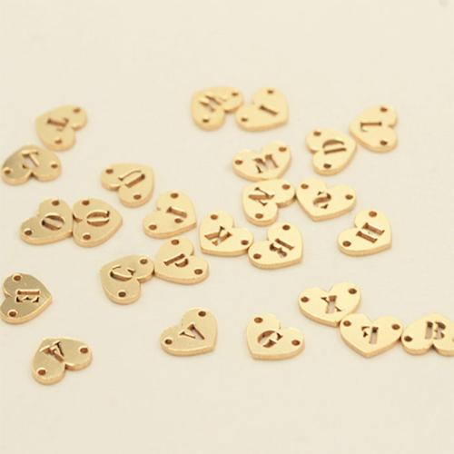 Brass Jewelry Connector, Heart, gold color plated, DIY & different designs for choice & hollow, 8x6x0.80mm, Sold By PC